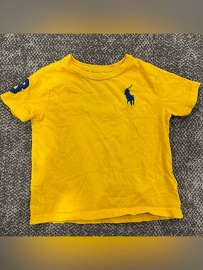 Polo Ralph Lauren Big Pony Yellow Blue T-Shirt Toddlers Size 2T